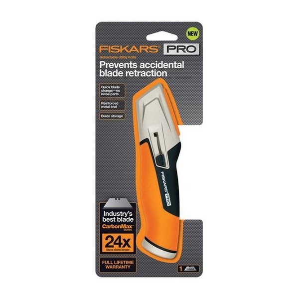 Fiskars Fiskars 2829513 5 in. Pro Retractable Utility Knife; Orange 2829513